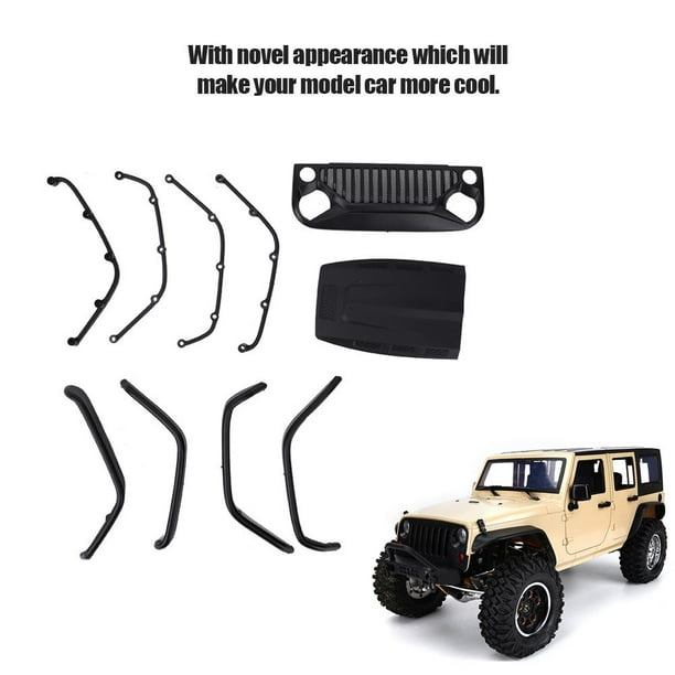 Grille Shell Engine Cover Wheel Eyebrow Set for Jeep Wrangler Axial 1/10 RC Car for sale online